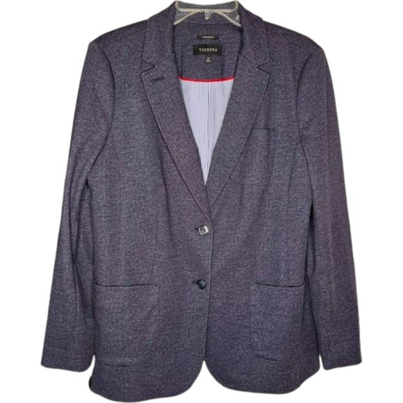 Talbots Aberdeen Twill Pique Knit Blazer - Denim Blue - 14 - Picture 2 of 12
